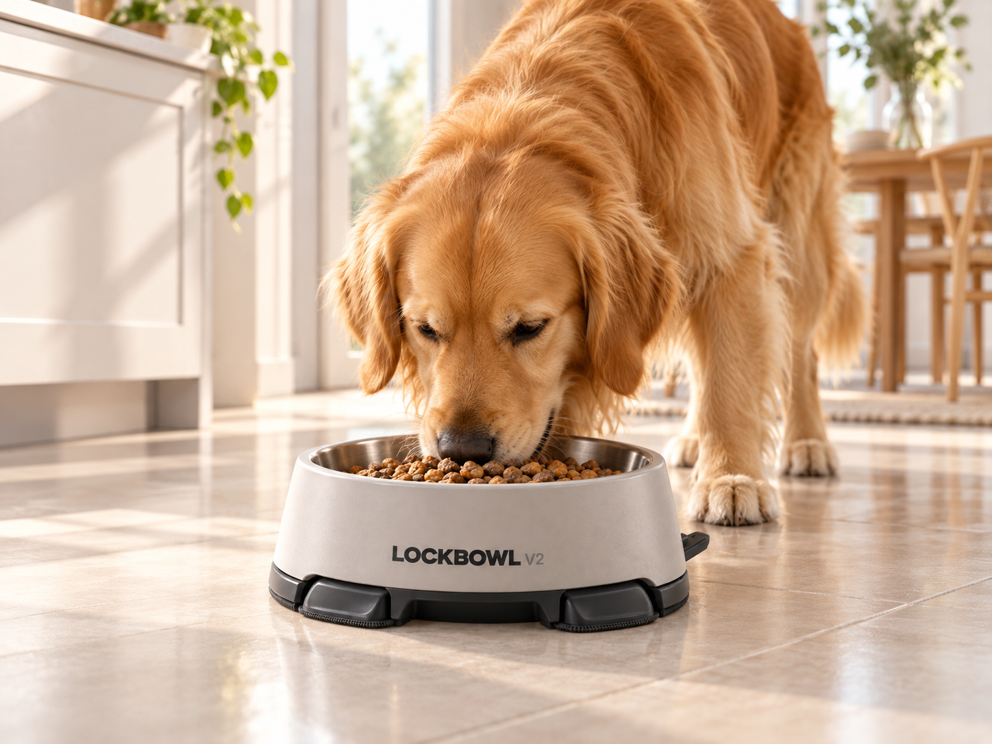 Golden Retriever using LOCKBOWL